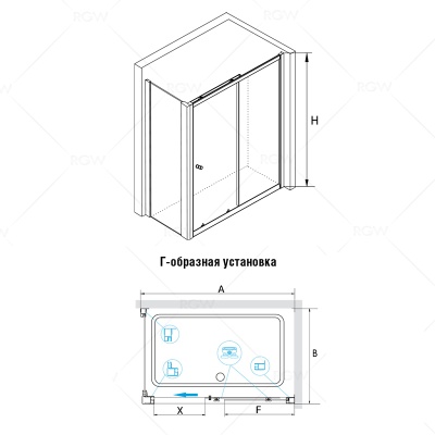 Душевой уголок RGW Classik CL-45 120x90 профиль Хром стекло прозрачное