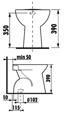 Унитаз Jika Zeta 8.2239.7.000.000.1 приставной без сиденья