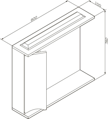 Зеркало со шкафом AM.PM Like 80 L M80MPL0801VF с подсветкой Белый/венге