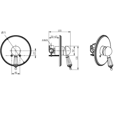 Смеситель для душа Boheme Brillante Ripresa 345 Хром