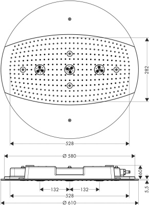 Верхний душ Hansgrohe Raindance Rainmaker 26115000 Хром