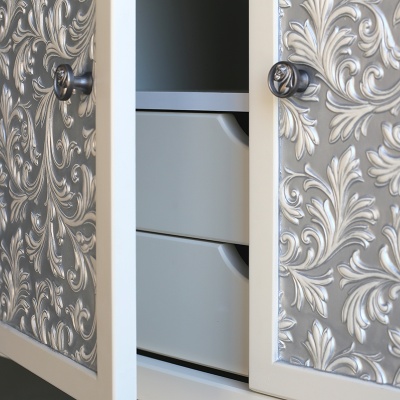 Тумба Атолл Валенсия 100 New ivory (серебро) Ivory(серебро)