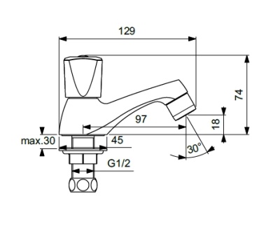 Кран для одного типа воды Vidima Practic BA161AA Хром