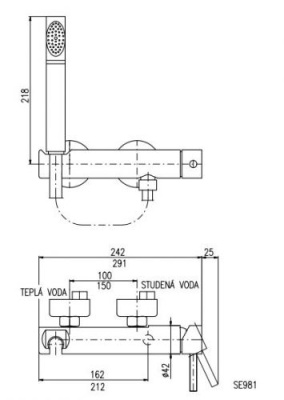 Смеситель для душа Rav Slezak Seina SE980.5/2 Хром