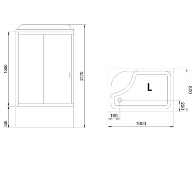 Душевая кабина Royal Bath BP 100х80 RB8100BP6-WC-CH-R стекло матовое задняя стенка Белая