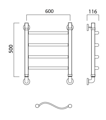 Водяной полотенцесушитель Aquanerzh 05-07A5060 Хром