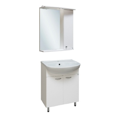 Зеркало со шкафом Runo Ирис 55 L Белое