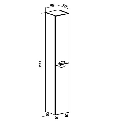 Шкаф пенал Runo Барселона 30 универсальный Белый