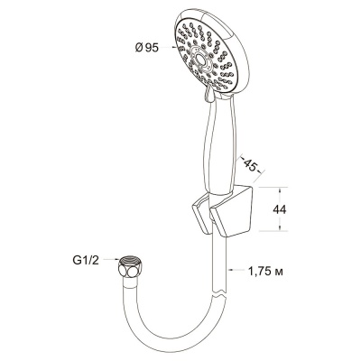 Душевой гарнитур Latuno L80058 Хром
