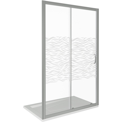 Душевая дверь в нишу Good Door Infinity WTW-130-W-CH 130 профиль Хром стекло с рисунком