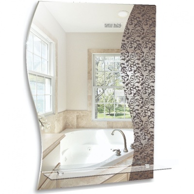 Зеркало Mixline Шарм Эмилия 54 537542 с полкой с пескоструйным рисунком