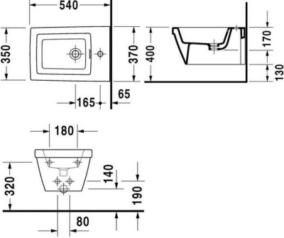 Биде Duravit 2 ND Floor 2254150000 подвесное Белое