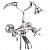 Смеситель для ванны Timo Ritz 0144Y silver cross Серебро