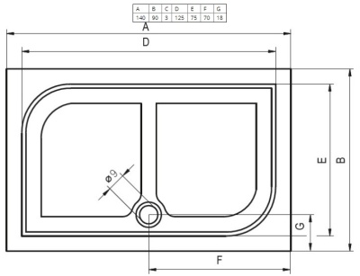 Душевой поддон из искусственного камня Riho Kolping 90x140 DB3600500000000 Белый с антискользящим покрытием