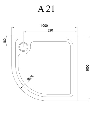 Душевой поддон Alpen A21 1000x1000x160 A21-100 цвет белый