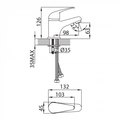 Смеситель для раковины Milardo Davis DA16204C MI Хром