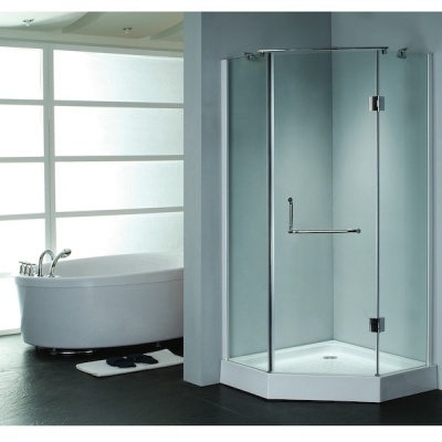 Душевой уголок Grossman GR-8090 185х90 профиль Белый/Хром стекло прозрачное