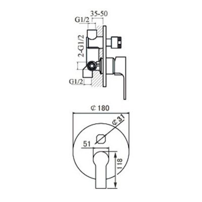 Смеситель для душа Aquanet Classic ARF5042-K 202259 Хром