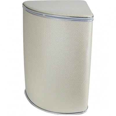 Корзина для белья Cameya Квадрат Y-KLH-B большая угловая Бежевая, кант хром