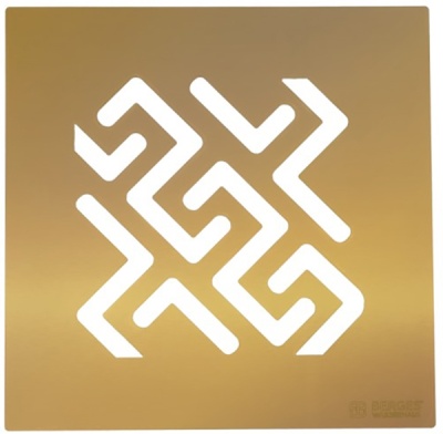 Душевой трап Berges Wasserhaus Platz Antik 150x150 092061 с решеткой Золото глянец