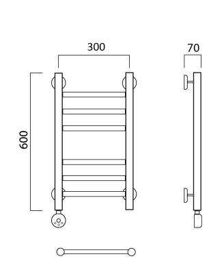 Электрический полотенцесушитель Aquanerzh 00-12А6030прав Хром