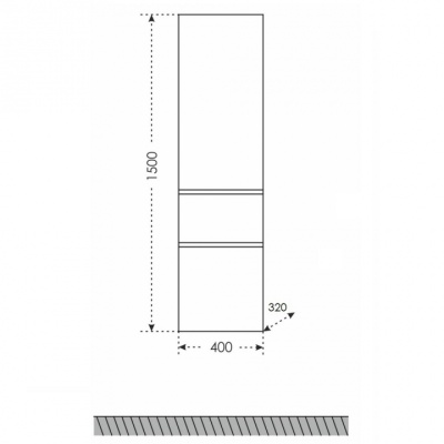 Шкаф пенал СанТа Марс 40 подвесной Белый