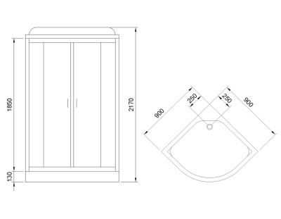 Душевая кабина Royal Bath HK 90х90 RB90HK7-WT с гидромассажем