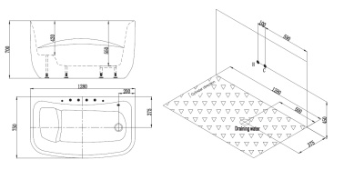 Акриловая ванна SSWW M610A 128х75 L без гидромассажа