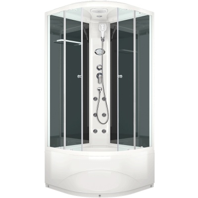 Душевая кабина Domani-Spa Delight 99 High 90x90 DS01D99HWCl10 с гидромассажем профиль Белый задние стенки Черные