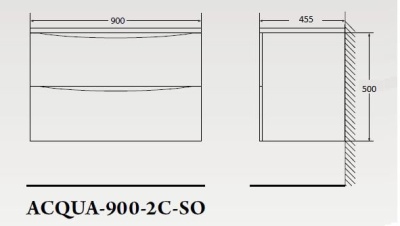 Тумба под раковину BelBagno ACQUA-900-2C-SO-RR подвесная Rovere Rustico