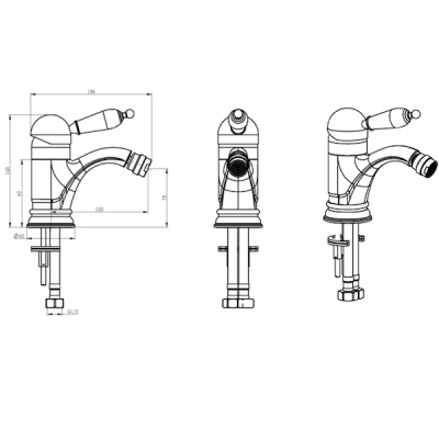 Смеситель для биде Boheme Medici Ripresa 306 Бронза