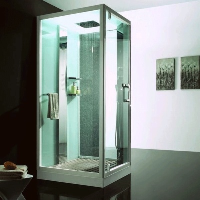 Душевая кабина Orans SR-89101S L white 100x100 с баней профиль Белый задние стенки Белые