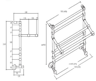 Полотенцесушитель Margaroli Sole 452-5 с полкой Хром