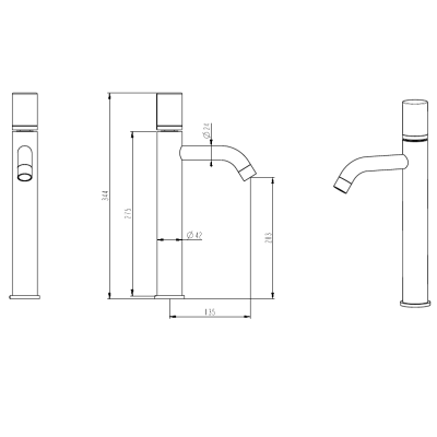 Смеситель для раковины Boheme Stick 122-G-MR-W Золото Белый