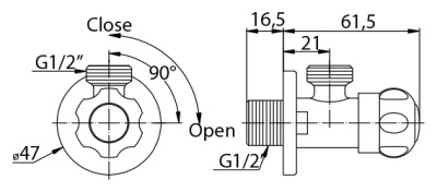 Вентили запорные BelBagno BB-VLV-05-CRM Хром