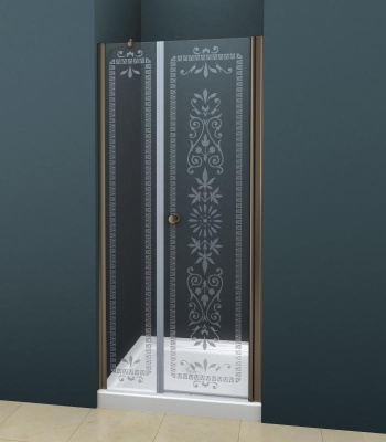 Душевая дверь в нишу Cezares Royal Palace B-11 190 профиль Хром стекло прозрачное с матовым узором