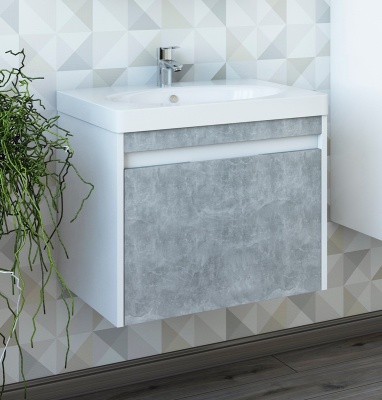 Тумба с раковиной Sanflor Калипсо 60 С03877 Белая Ателье светлый