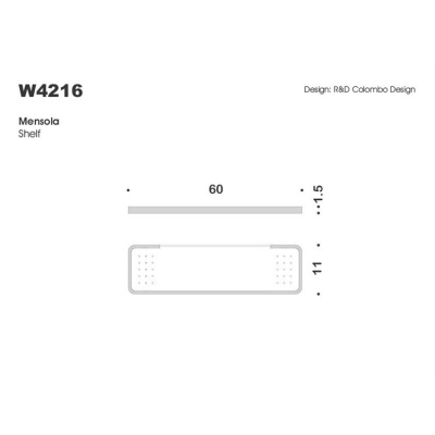 Стеклянная полка Colombo Design Time W4216.000 Хром
