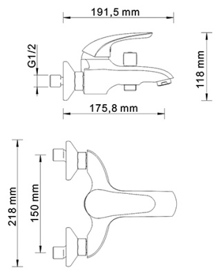 Смеситель для ванны WasserKRAFT Rossel 2801 Хром