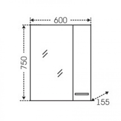 Зеркало со шкафом СанТа Прима 60 Белое