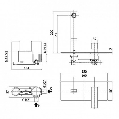 Смеситель для раковины Paffoni West WS105CR Хром