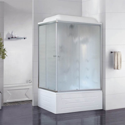 Душевая кабина Royal Bath BP 100х80 RB8100BP2-M-R с гидромассажем стекло матовое задняя стенка Белая