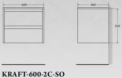 Комплект мебели для ванной BelBagno SET-KRAFT-600-PG-CDEC-BB344-LOY-GRT-600/800 с зеркалом и смесителем Pietra Grigio, столешница - Cemento Decorato (с нанесением узора)