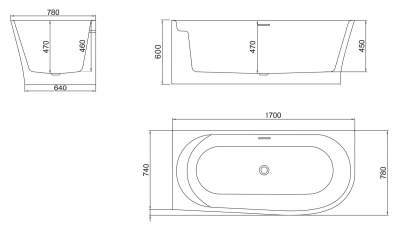 Акриловая ванна BelBagno BB410-1700-780-L 170х78 без гидромассажа