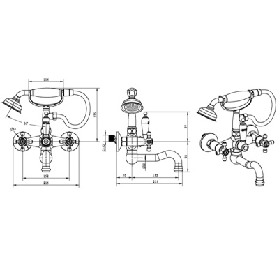 Смеситель для ванны Boheme Flora 273-FL Хром