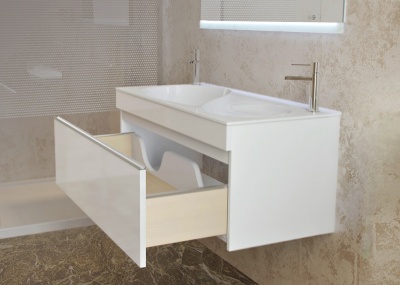 Тумба под раковину Raval Hotte 100 подвесная Белая