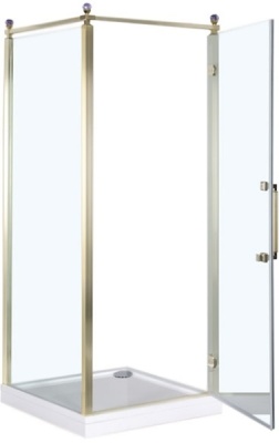 Душевой уголок Aquanet Beta Cube Classic NBB1221-1 100x100 R 184917 профиль Золото стекло Прозрачное