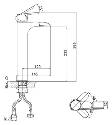 Смеситель для раковины D&K Marx Rhein DA1392701 Хром