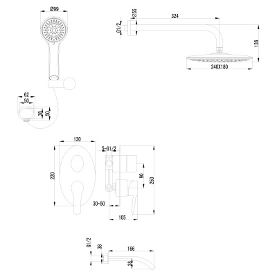 Душевая система Lemark Atlantiss LM3222C Хром