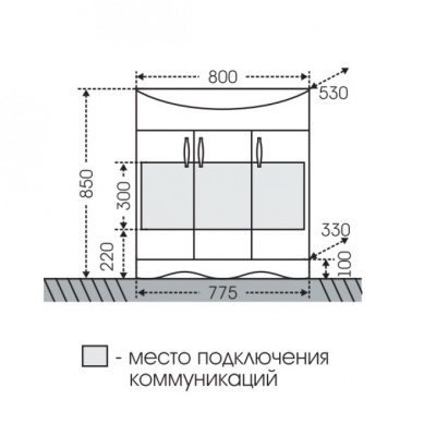 Тумба с раковиной СанТа Верона 80 Белая